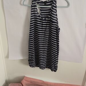 J. Crew Black and White Striped Tank Top